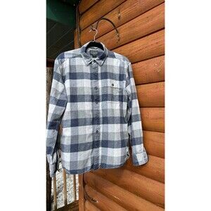 Pendleton Men's Medium Plaid Flannel Shirt 100% Cotton Button Down  Blue Gray